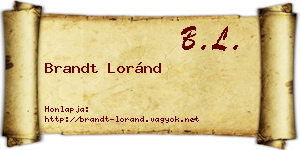 Brandt Loránd névjegykártya